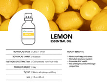 Load image into Gallery viewer, Lemon Essential Oil (Citrus × limon)